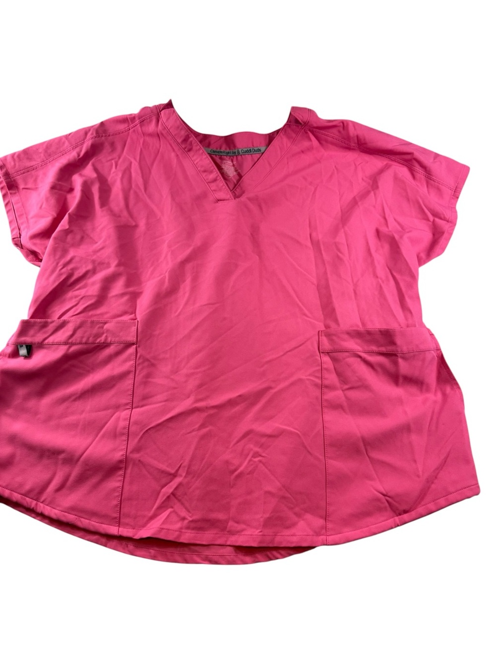 Cuddl duds climate right bright pink scrub top- size 2x